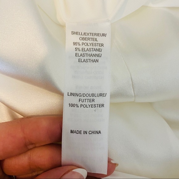 Hailey Logan Adrianna Papell White Cream One Shoulder Satin Ruffle Dress Large - Picture 10 of 10